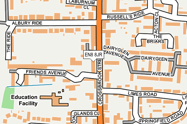 EN8 8JR map - OS OpenMap – Local (Ordnance Survey) EN8 8JR map - OS OpenMap – Local (Ordnance Survey)
