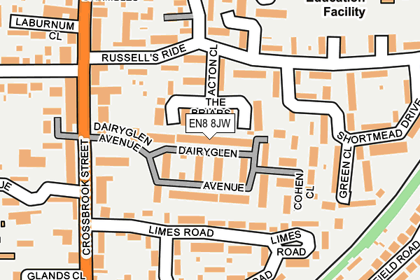 EN8 8JW map - OS OpenMap – Local (Ordnance Survey) EN8 8JW map - OS OpenMap – Local (Ordnance Survey)