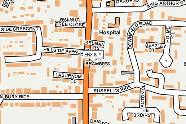 EN8 8JY map - OS OpenMap – Local (Ordnance Survey) EN8 8JY map - OS OpenMap – Local (Ordnance Survey)