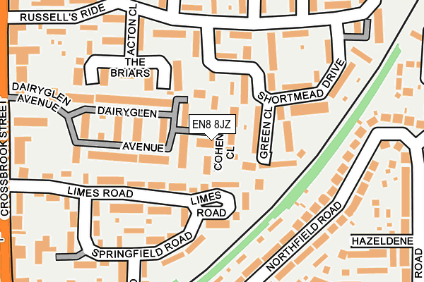 EN8 8JZ map - OS OpenMap – Local (Ordnance Survey) EN8 8JZ map - OS OpenMap – Local (Ordnance Survey)