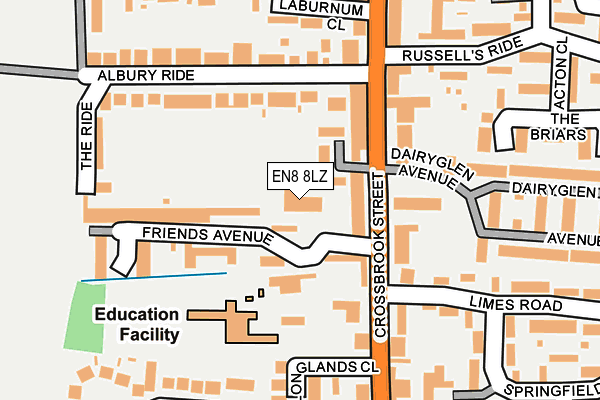 EN8 8LZ map - OS OpenMap – Local (Ordnance Survey) EN8 8LZ map - OS OpenMap – Local (Ordnance Survey)