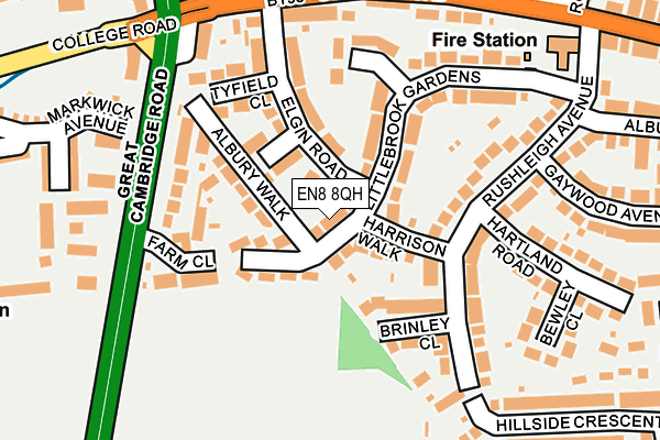 EN8 8QH map - OS OpenMap – Local (Ordnance Survey) EN8 8QH map - OS OpenMap – Local (Ordnance Survey)