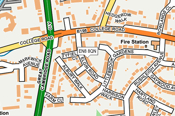 EN8 8QN map - OS OpenMap – Local (Ordnance Survey)