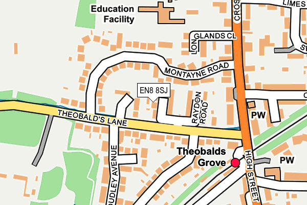 EN8 8SJ map - OS OpenMap – Local (Ordnance Survey)