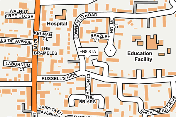 EN8 8TA map - OS OpenMap – Local (Ordnance Survey) EN8 8TA map - OS OpenMap – Local (Ordnance Survey)