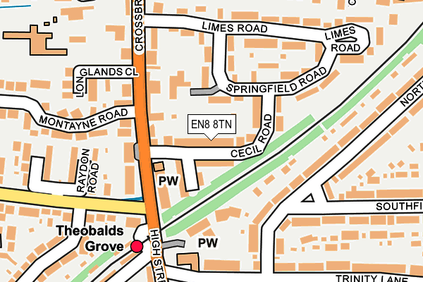 EN8 8TN map - OS OpenMap – Local (Ordnance Survey)