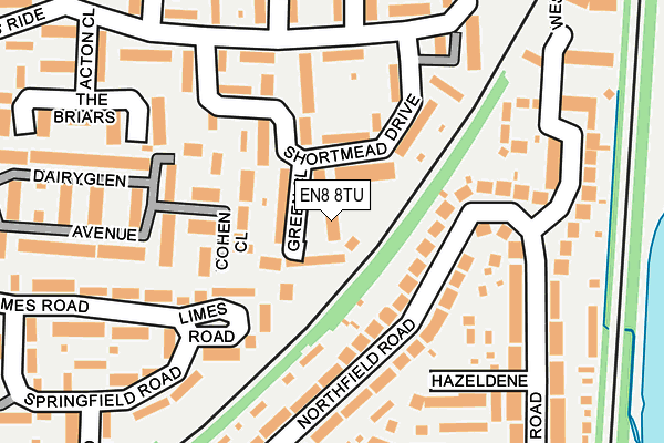 EN8 8TU map - OS OpenMap – Local (Ordnance Survey) EN8 8TU map - OS OpenMap – Local (Ordnance Survey)