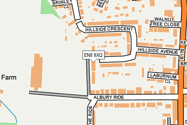 EN8 8XQ map - OS OpenMap – Local (Ordnance Survey) EN8 8XQ map - OS OpenMap – Local (Ordnance Survey)