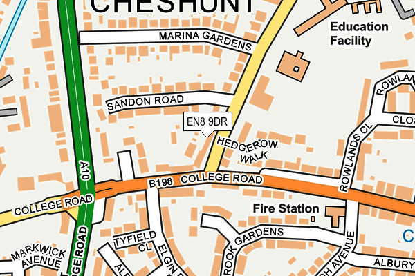 EN8 9DR map - OS OpenMap – Local (Ordnance Survey)