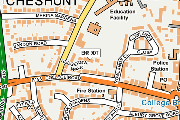 EN8 9DT map - OS OpenMap – Local (Ordnance Survey)