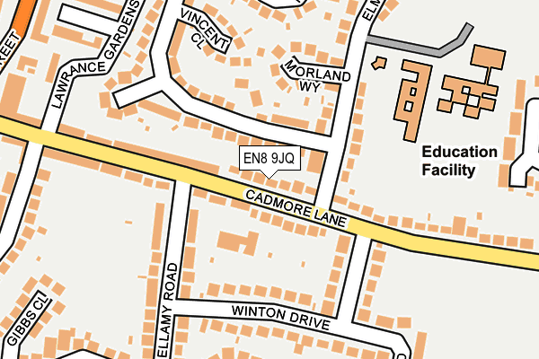EN8 9JQ map - OS OpenMap – Local (Ordnance Survey) EN8 9JQ map - OS OpenMap – Local (Ordnance Survey)