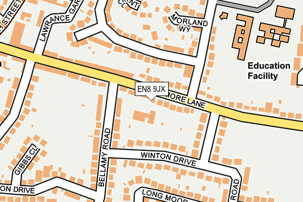 EN8 9JX map - OS OpenMap – Local (Ordnance Survey) EN8 9JX map - OS OpenMap – Local (Ordnance Survey)