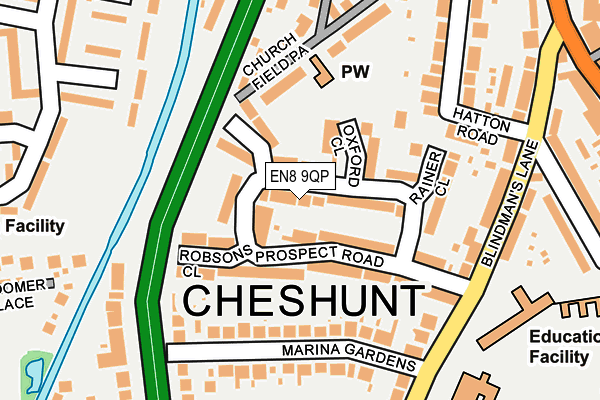 EN8 9QP map - OS OpenMap – Local (Ordnance Survey)