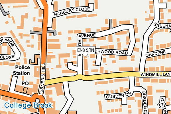 EN8 9RN map - OS OpenMap – Local (Ordnance Survey) EN8 9RN map - OS OpenMap – Local (Ordnance Survey)