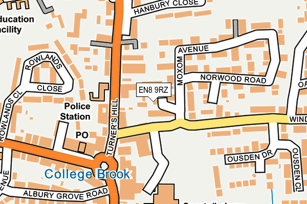 EN8 9RZ map - OS OpenMap – Local (Ordnance Survey) EN8 9RZ map - OS OpenMap – Local (Ordnance Survey)