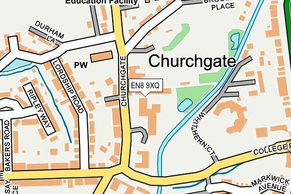 EN8 9XQ map - OS OpenMap – Local (Ordnance Survey) EN8 9XQ map - OS OpenMap – Local (Ordnance Survey)