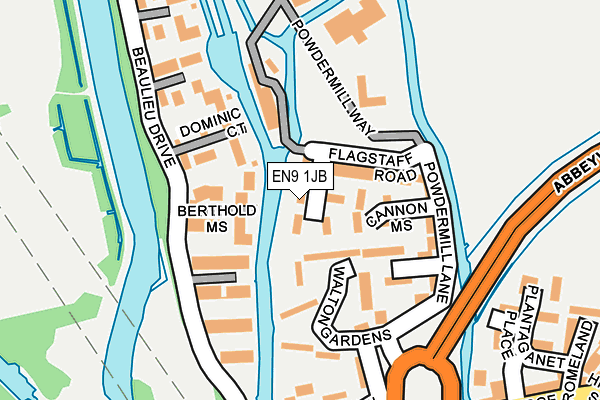 EN9 1JB map - OS OpenMap – Local (Ordnance Survey)