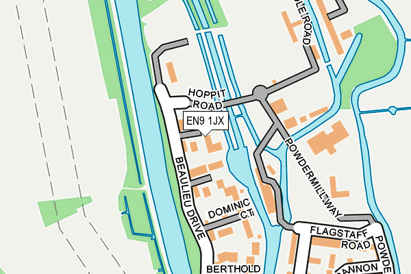 EN9 1JX map - OS OpenMap – Local (Ordnance Survey) EN9 1JX map - OS OpenMap – Local (Ordnance Survey)