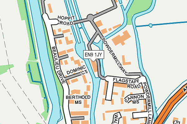 EN9 1JY map - OS OpenMap – Local (Ordnance Survey) EN9 1JY map - OS OpenMap – Local (Ordnance Survey)