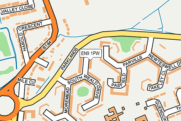 EN9 1PW map - OS OpenMap – Local (Ordnance Survey) EN9 1PW map - OS OpenMap – Local (Ordnance Survey)