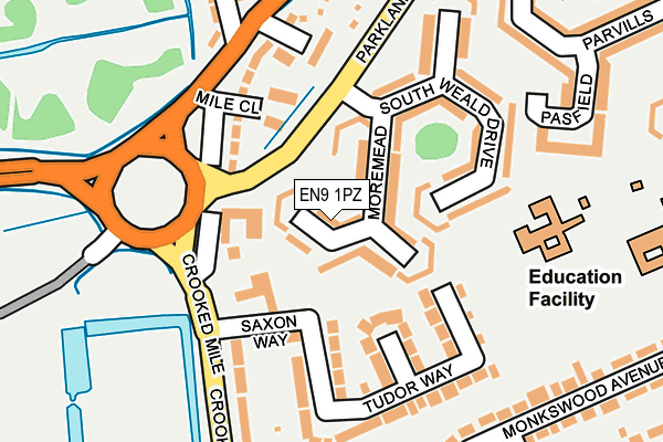 EN9 1PZ map - OS OpenMap – Local (Ordnance Survey) EN9 1PZ map - OS OpenMap – Local (Ordnance Survey)