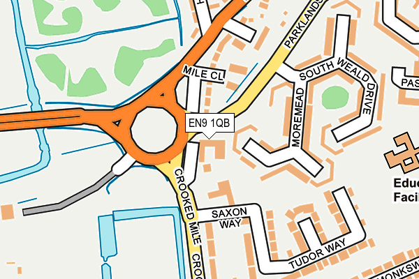 EN9 1QB map - OS OpenMap – Local (Ordnance Survey) EN9 1QB map - OS OpenMap – Local (Ordnance Survey)