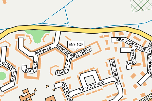 EN9 1QF map - OS OpenMap – Local (Ordnance Survey) EN9 1QF map - OS OpenMap – Local (Ordnance Survey)