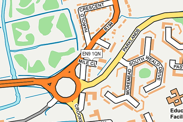 EN9 1QN map - OS OpenMap – Local (Ordnance Survey) EN9 1QN map - OS OpenMap – Local (Ordnance Survey)