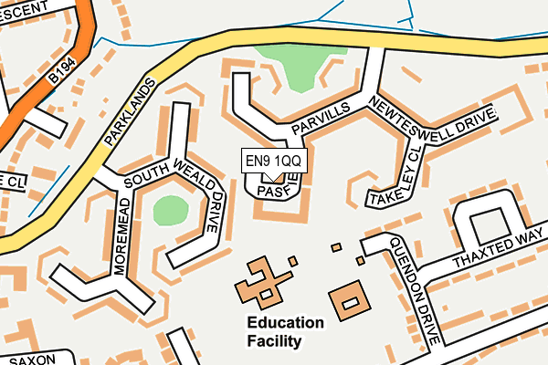 EN9 1QQ map - OS OpenMap – Local (Ordnance Survey)