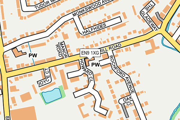 EN9 1XG map - OS OpenMap – Local (Ordnance Survey) EN9 1XG map - OS OpenMap – Local (Ordnance Survey)
