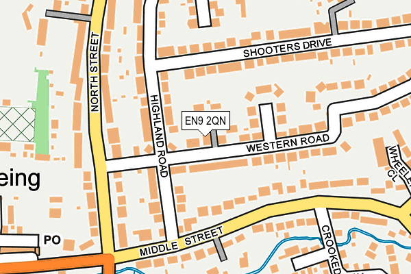 EN9 2QN map - OS OpenMap – Local (Ordnance Survey) EN9 2QN map - OS OpenMap – Local (Ordnance Survey)