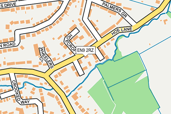 EN9 2RZ map - OS OpenMap – Local (Ordnance Survey) EN9 2RZ map - OS OpenMap – Local (Ordnance Survey)