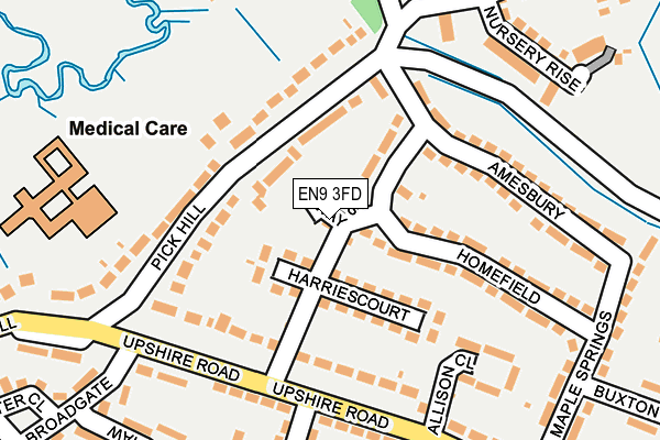EN9 3FD map - OS OpenMap – Local (Ordnance Survey) EN9 3FD map - OS OpenMap – Local (Ordnance Survey)