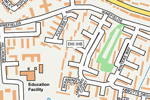 EN9 3HB map - OS OpenMap – Local (Ordnance Survey) EN9 3HB map - OS OpenMap – Local (Ordnance Survey)