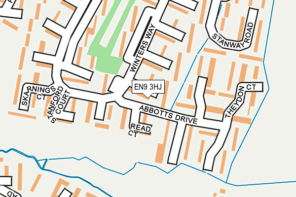 EN9 3HJ map - OS OpenMap – Local (Ordnance Survey) EN9 3HJ map - OS OpenMap – Local (Ordnance Survey)