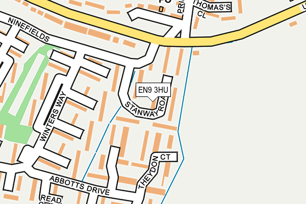 EN9 3HU map - OS OpenMap – Local (Ordnance Survey) EN9 3HU map - OS OpenMap – Local (Ordnance Survey)