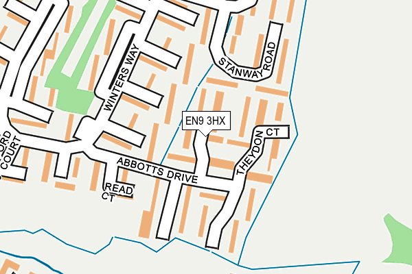 EN9 3HX map - OS OpenMap – Local (Ordnance Survey) EN9 3HX map - OS OpenMap – Local (Ordnance Survey)