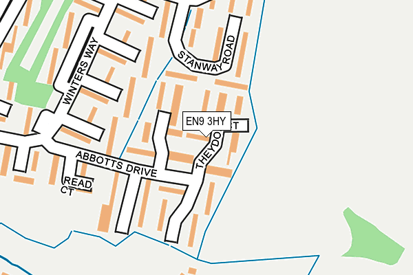 EN9 3HY map - OS OpenMap – Local (Ordnance Survey) EN9 3HY map - OS OpenMap – Local (Ordnance Survey)