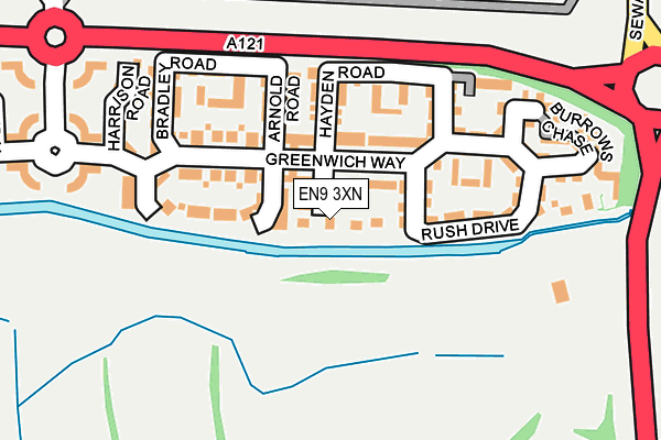EN9 3XN map - OS OpenMap – Local (Ordnance Survey) EN9 3XN map - OS OpenMap – Local (Ordnance Survey)
