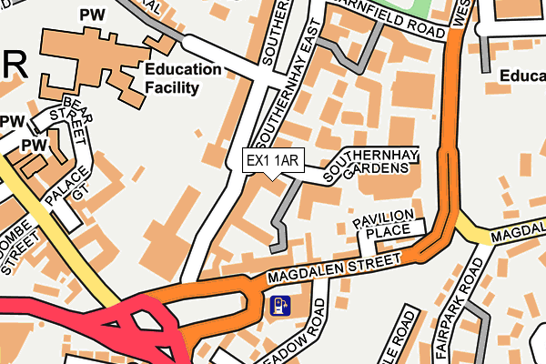 EX1 1AR map - OS OpenMap – Local (Ordnance Survey) EX1 1AR map - OS OpenMap – Local (Ordnance Survey)