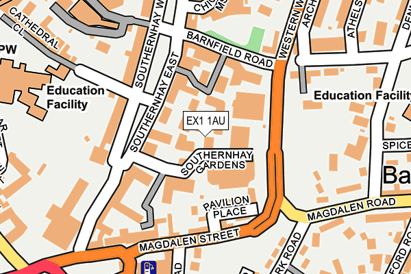 EX1 1AU map - OS OpenMap – Local (Ordnance Survey) EX1 1AU map - OS OpenMap – Local (Ordnance Survey)