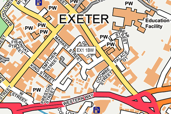 EX1 1BW map - OS OpenMap – Local (Ordnance Survey) EX1 1BW map - OS OpenMap – Local (Ordnance Survey)