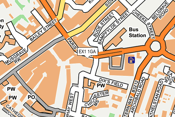 EX1 1GA map - OS OpenMap – Local (Ordnance Survey) EX1 1GA map - OS OpenMap – Local (Ordnance Survey)