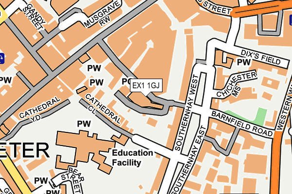 EX1 1GJ map - OS OpenMap – Local (Ordnance Survey) EX1 1GJ map - OS OpenMap – Local (Ordnance Survey)