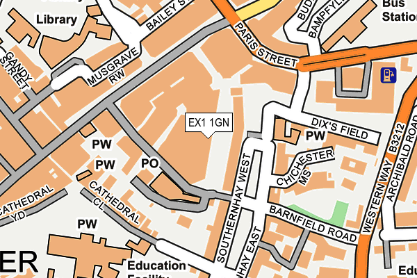 EX1 1GN map - OS OpenMap – Local (Ordnance Survey) EX1 1GN map - OS OpenMap – Local (Ordnance Survey)