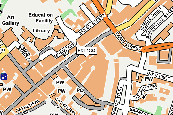 EX1 1GQ map - OS OpenMap – Local (Ordnance Survey) EX1 1GQ map - OS OpenMap – Local (Ordnance Survey)