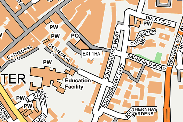 EX1 1HA map - OS OpenMap – Local (Ordnance Survey) EX1 1HA map - OS OpenMap – Local (Ordnance Survey)