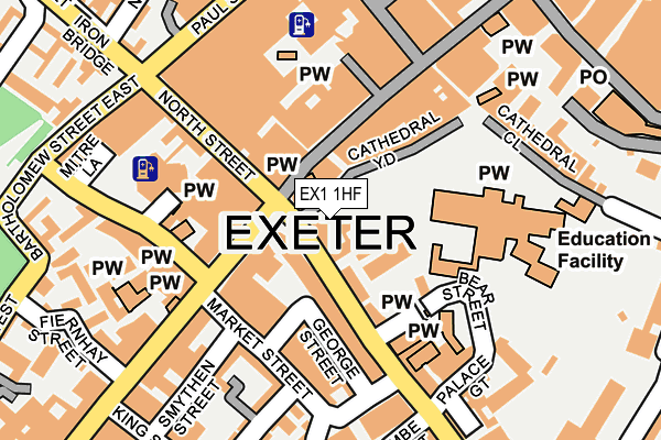 EX1 1HF map - OS OpenMap – Local (Ordnance Survey) EX1 1HF map - OS OpenMap – Local (Ordnance Survey)