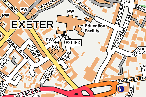 EX1 1HX map - OS OpenMap – Local (Ordnance Survey)