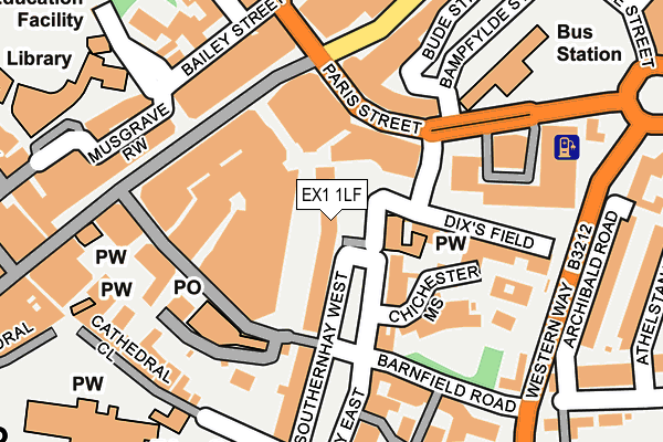 EX1 1LF map - OS OpenMap – Local (Ordnance Survey) EX1 1LF map - OS OpenMap – Local (Ordnance Survey)